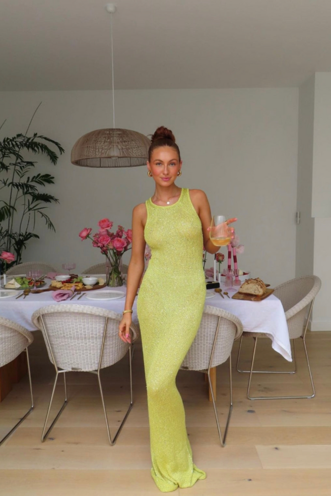 natalia dress - chartreuse sequin Natalia Dress