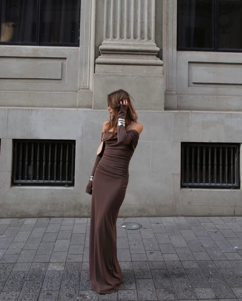 Lorena Maxi Dress in Ash Brown