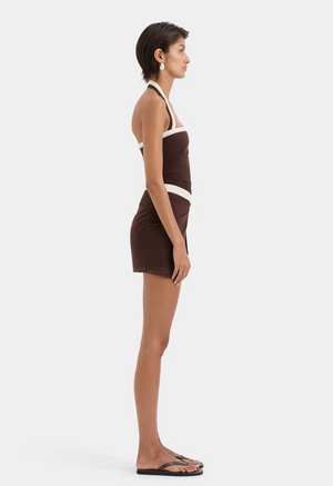 sir the label jacques mini dress Jacques Mini Dress | Chocolate Brown
