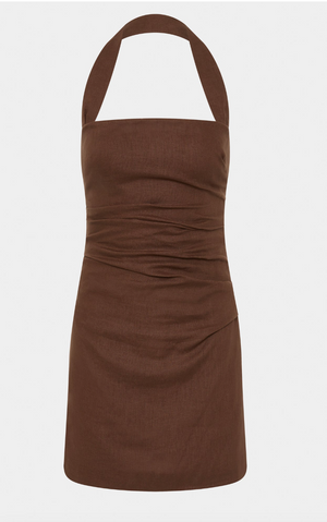 Noemi Halter Mini Dress (Chocolate) Styled By Charli Noemi Halter Mini Dress (Chocolate) Styled By Charli