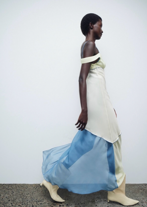 thames splice midi dress SIR. Thames Splice Midi Dress in White