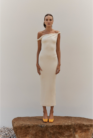 The Long Poppy Dress - Cream