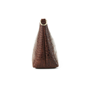 The Christy Brown Croc Leather Bag Accessories Nakedvice 